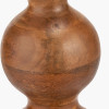 Nyari Brown Oiled Finish Mango Wood 3 Ball Design Table Lamp Base with Izara 40cm Cinnamon Ikat Patterned Mushroom Pleat Tapered Lampshade