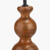 Nyari Brown Oiled Finish Mango Wood 3 Ball Design Table Lamp Base with Izara 40cm Lilac Ikat Patterned Mushroom Pleat Tapered Lampshade