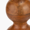 Nyari Brown Oiled Finish Mango Wood 3 Ball Design Table Lamp Base with Izara 40cm Lilac Ikat Patterned Mushroom Pleat Tapered Lampshade