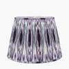 Nyari Brown Oiled Finish Mango Wood 3 Ball Design Table Lamp Base with Izara 40cm Lilac Ikat Patterned Mushroom Pleat Tapered Lampshade