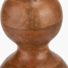 Nyari Brown Oiled Finish Mango Wood 3 Ball Design Table Lamp Base with Izara 40cm Red Ikat Patterned Mushroom Pleat Tapered Lampshade