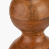 Nyari Brown Oiled Finish Mango Wood 3 Ball Design Table Lamp Base with Izara 40cm Racing Green Ikat Patterned Mushroom Pleat Tapered Lampshade