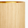 Ciara Clear Glass and Antique Brass Metal Table Lamp Base with Stellan 35cm Gold Slubbed Silk Mix Gold Lined Cylinder Lampshade