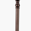 Piero Antique Bronze Metal Candlestick Table Lamp Base with Vienna 35cm Black Chevron Mushroom Pleat Lampshade