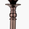 Piero Antique Bronze Metal Candlestick Table Lamp Base with Vienna 35cm Blue Chevron Mushroom Pleat Lampshade