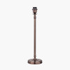 Piero Antique Bronze Metal Candlestick Table Lamp Base with Vienna 30cm Red Chevron Mushroom Pleat Lampshade