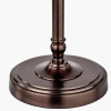 Piero Antique Bronze Metal Candlestick Table Lamp Base with Vienna 30cm Red Chevron Mushroom Pleat Lampshade