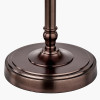 Piero Antique Bronze Metal Candlestick Table Lamp Base with Vienna 35cm Taupe Chevron Mushroom Pleat Lampshade