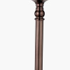 Piero Antique Bronze Metal Candlestick Table Lamp Base with Floressa 35cm Red Floral Patterned Mushroom Pleat Tapered Lamp Shade