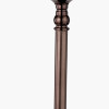 Piero Antique Bronze Metal Candlestick Table Lamp Base with Kamilah 35cm Blue Chevron Patterned Mushroom Pleat Tapered Lamp Shade