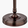 Piero Antique Bronze Metal Candlestick Table Lamp Base with Ornella 35cm Green Floral Design Mushroom Pleat Empire Lamp Shade