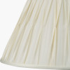Piero Antique Bronze Metal Candlestick Table Lamp Base with Garbo 35cm Cream Silk Mix Pinch Pleat Tapered Lampshade