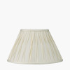 Piero Antique Bronze Metal Candlestick Table Lamp Base with Garbo 35cm Cream Silk Mix Pinch Pleat Tapered Lampshade