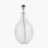 Elysia Bubble Glass and Silver Metal Curved Table Lamp Base with Lino 40cm Black Self Lined Linen Cylinder Lampshade