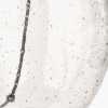 Elysia Bubble Glass and Silver Metal Curved Table Lamp Base with Lino 40cm Grey Self Lined Linen Cylinder Lampshade