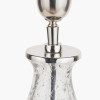 Elysia Bubble Glass and Silver Metal Curved Table Lamp Base with Lino 40cm Grey Self Lined Linen Cylinder Lampshade