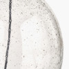 Elysia Bubble Glass and Silver Metal Curved Table Lamp Base with Lino 40cm Grey Self Lined Linen Cylinder Lampshade