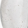 Elysia Bubble Glass and Silver Metal Curved Table Lamp Base with Lino 40cm White Self Lined Linen Cylinder Lampshade