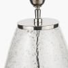 Elysia Bubble Glass and Silver Metal Table Lamp Base with Edward 40cm Pistachio Green Linen Cylinder Lampshade