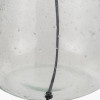 Elysia Bubble Glass and Silver Metal Table Lamp Base with Edward 40cm Pistachio Green Linen Cylinder Lampshade