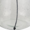 Elysia Bubble Glass and Silver Metal Table Lamp Base with Lino 40cm Black Self Lined Linen Cylinder Lampshade