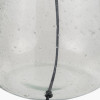 Elysia Bubble Glass and Silver Metal Table Lamp Base with Lino 40cm Grey Self Lined Linen Cylinder Lampshade