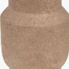 Gaiana Concrete Brown Stoneware Table Lamp Base with Milos 35cm Natural Linen Tapered Lampshade