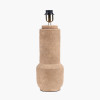 Gaiana Concrete Brown Stoneware Table Lamp Base with Edward 35cm Natural Linen Cylinder Lampshade