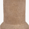 Gaiana Concrete Brown Stoneware Table Lamp Base with Edward 35cm Natural Linen Cylinder Lampshade