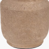 Gaiana Concrete Brown Stoneware Table Lamp Base with Edward 35cm Pistachio Green Linen Cylinder Lampshade