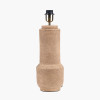 Gaiana Concrete Brown Stoneware Table Lamp Base with Lino 35cm White Self Lined Linen Cylinder Lampshade