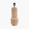 Gaiana Concrete Brown Stoneware Table Lamp Base with Lino 35cm White Self Lined Linen Cylinder Lampshade