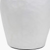 Eirene White Textured Stoneware Table Lamp Base with Lars 40cm Cinnamon Ikat Patterned Cylinder Lampshade