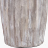 Ambrosia Natural Grooved Stoneware Table Lamp Base with Vienna 35cm Black Chevron Mushroom Pleat Lampshade