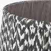 Ambrosia Natural Grooved Stoneware Table Lamp Base with Vienna 35cm Black Chevron Mushroom Pleat Lampshade