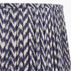 Ambrosia Natural Grooved Stoneware Table Lamp Base with Vienna 35cm Blue Chevron Mushroom Pleat Lampshade