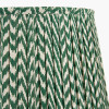 Ambrosia Natural Grooved Stoneware Table Lamp Base with Vienna 35cm Forest Green Chevron Mushroom Pleat Lampshade