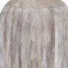 Ambrosia Natural Grooved Stoneware Table Lamp Base with Vienna 35cm Red Chevron Mushroom Pleat Lampshade