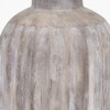 Ambrosia Natural Grooved Stoneware Table Lamp Base with Vienna 35cm Taupe Chevron Mushroom Pleat Lampshade