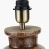 Theano Dot Design Brown Glaze Tall Table Lamp Base with Edward 35cm Natural Linen Cylinder Lampshade