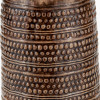 Theano Dot Design Brown Glaze Tall Table Lamp Base with Edward 35cm Natural Linen Cylinder Lampshade