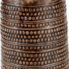 Theano Dot Design Brown Glaze Tall Table Lamp Base with Lys 35cm White Self Lined Linen Tapered Lampshade