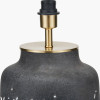 Etna Black and White Glass Table Lamp Base with Henry 40cm White Handloom Cylinder Lampshade