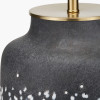 Etna Black and White Glass Table Lamp Base with Henry 40cm White Handloom Cylinder Lampshade