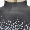 Etna Black and White Glass Table Lamp Base with Lys 40cm White Self Lined Linen Tapered Lampshade