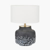 Etna Black and White Glass Table Lamp Base