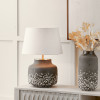 Etna Black and White Glass Table Lamp Base