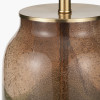 Valtellina Brown and Green Glass Table Lamp Base with Henry 35cm Taupe Handloom Cylinder Lampshade