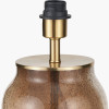 Valtellina Brown and Green Glass Table Lamp Base with Henry 35cm White Handloom Cylinder Lampshade