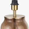 Valtellina Brown and Green Glass Table Lamp Base with Edward 35cm Natural Linen Cylinder Lampshade
